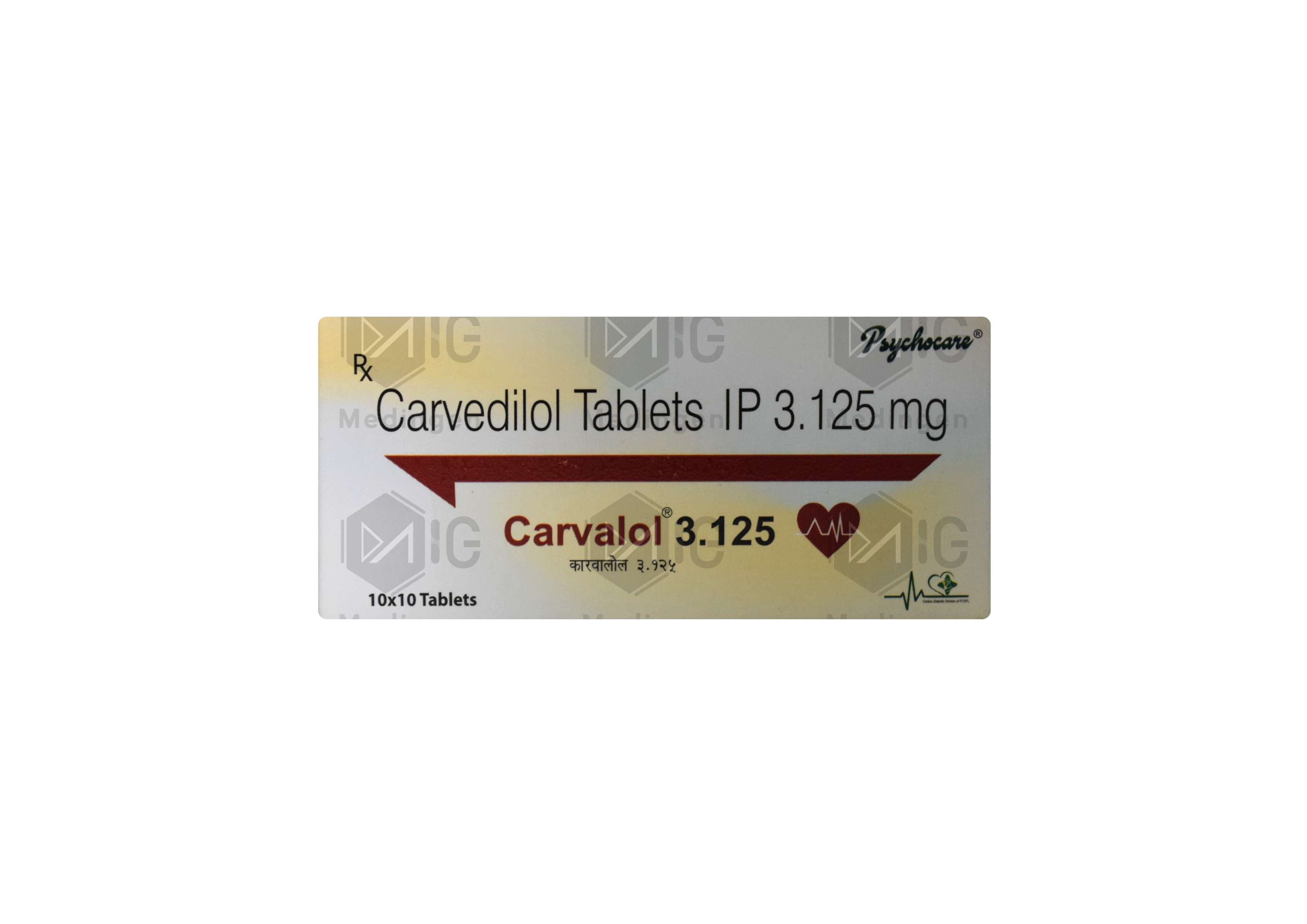 CARVALOL 3.125MG